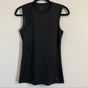 EUC Nike Dri fit black sleeveless stretch top with mesh details